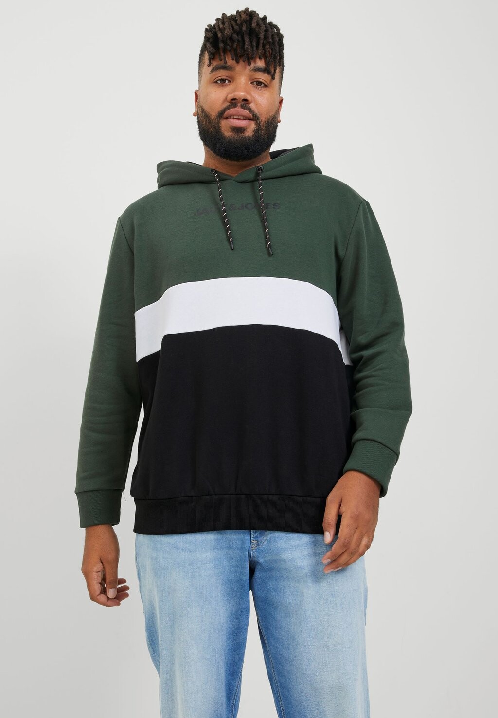 

Толстовка JJEREID BLOCKING HOOD Jack & Jones, темно-зеленый