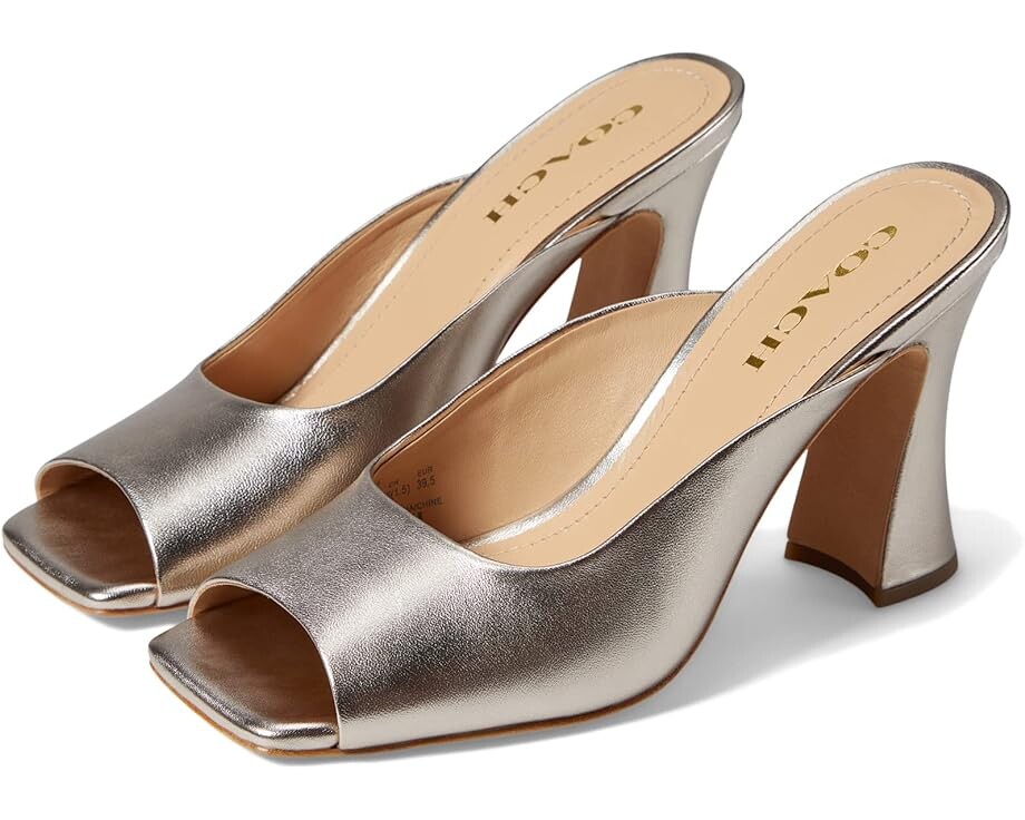 

Туфли COACH Laurence Metallic Leather Sandal, цвет Platinum Champagne