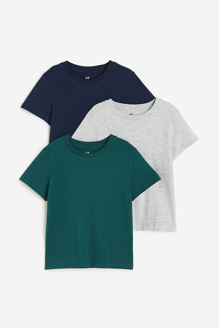 

Набор футболок H&M, 3 предмета, зеленый/белый/синий