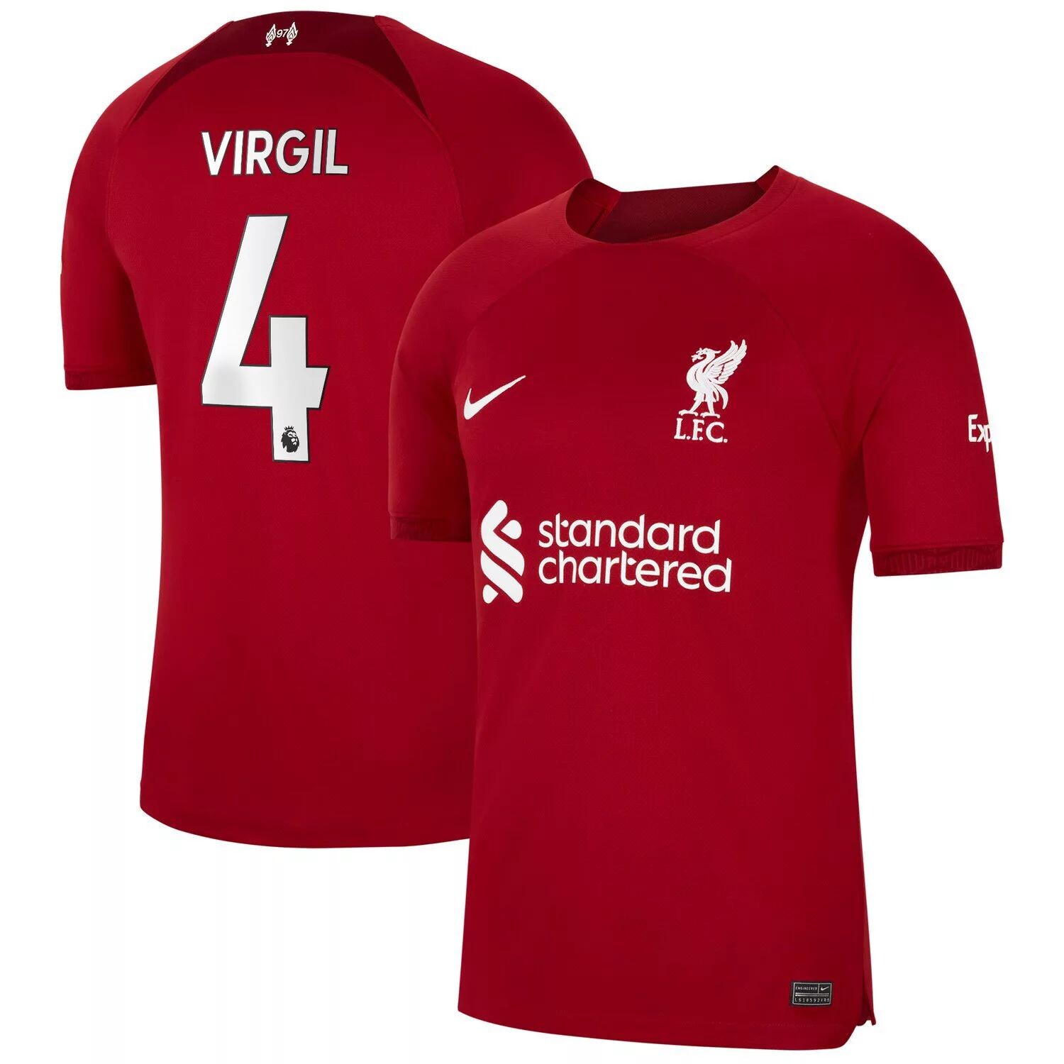 

Мужская домашняя футболка игрока Virgil Van Dijk Red Liverpool 2022/23 Nike