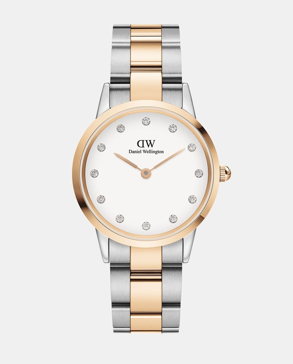 

Двухцветные женские часы Iconic Link Lumine DW00100358 из стали Daniel Wellington, мультиколор