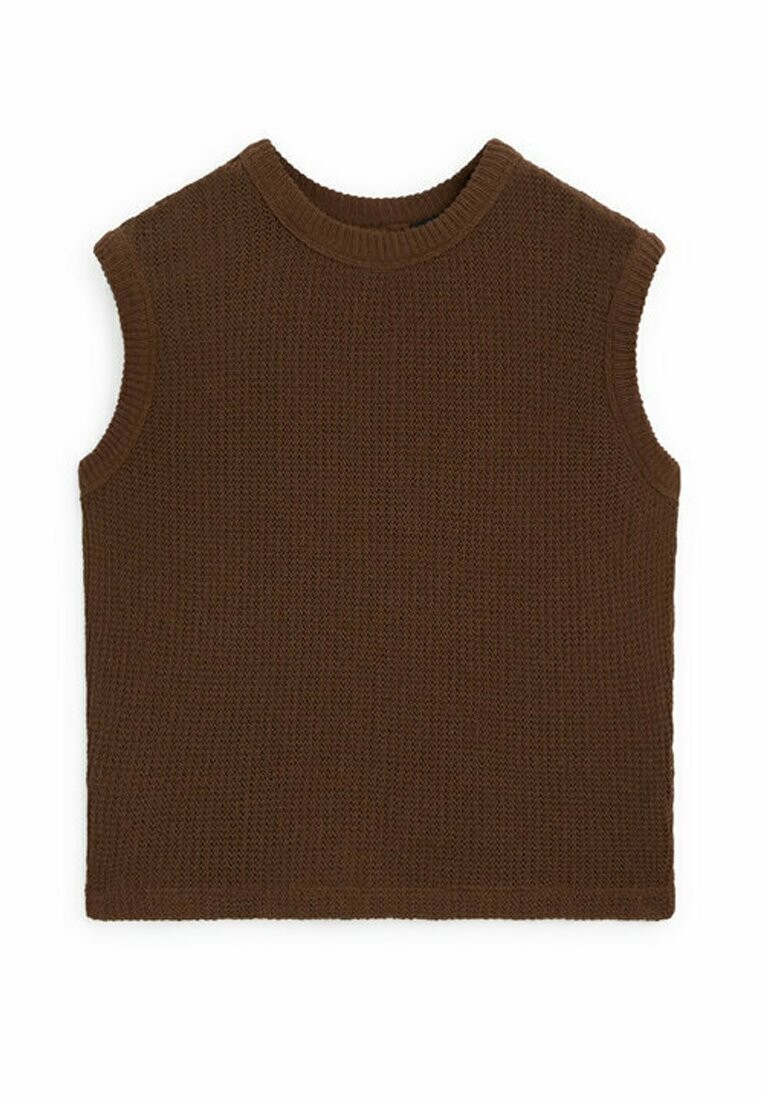 

Вязаный свитер SLEEVELESS Massimo Dutti, цвет dark brown