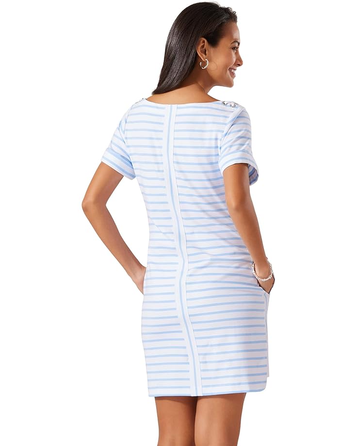 

Платье Tommy Bahama Jovanna Stripe Short Sleeve Short Dress, цвет White/Light Sky