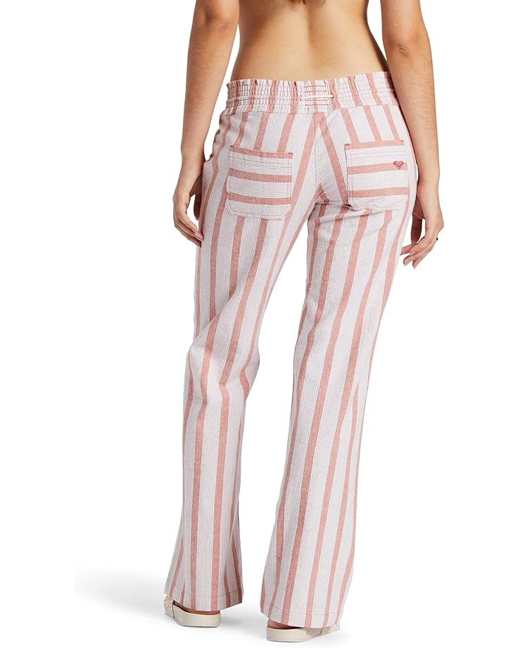 Брюки Roxy Oceanside Yarn-Dye Pants, цвет Cedar Wood Bonzer Bico Stripe