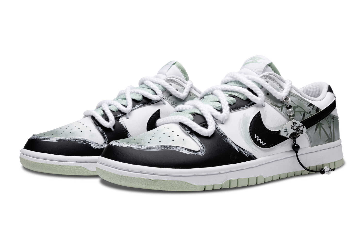 

Кроссовки Nike Dunk Skateboarding Shoes Men Low-top Green/white/black, белый