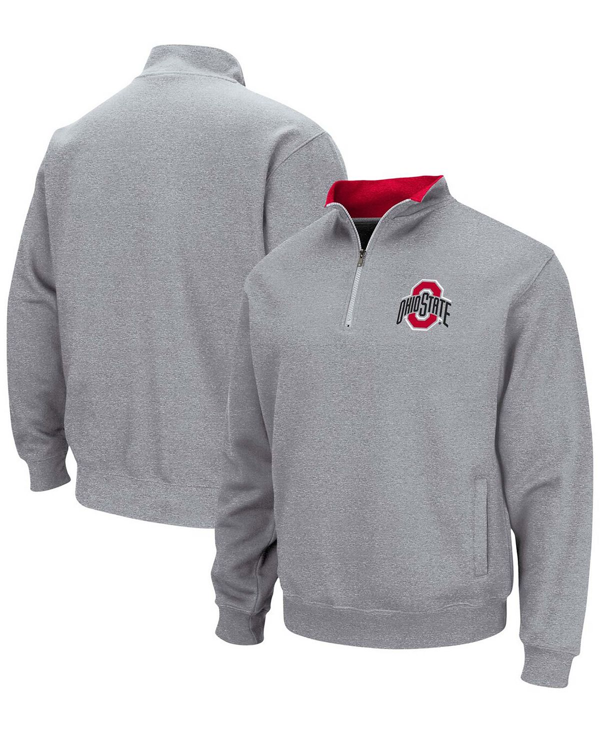 

Мужская куртка с молнией на четверть и логотипом Heather Grey Ohio State Buckeyes Tortugas Team Colosseum