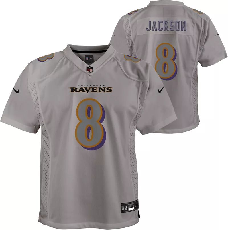 

Nike Youth Baltimore Ravens Lamar Jackson #8 Атмосфера Серая игровая майка