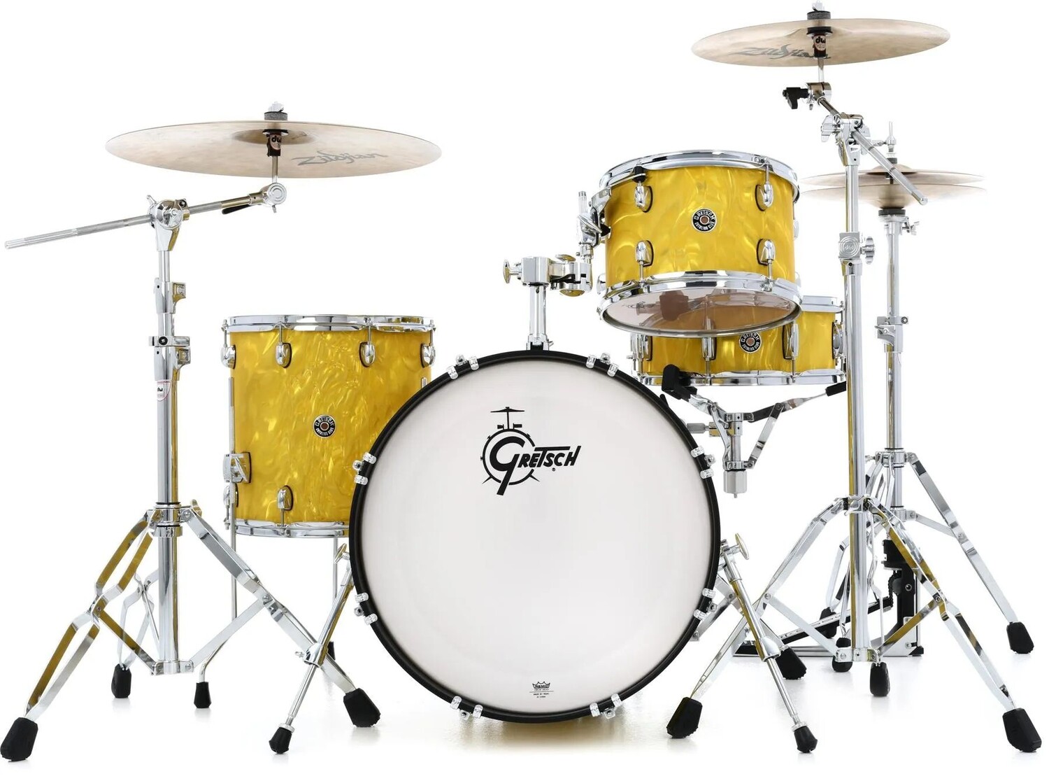 

Gretsch Drums Catalina Club CT1-J404 Набор из 4 предметов с малым барабаном - Yellow Satin Flame