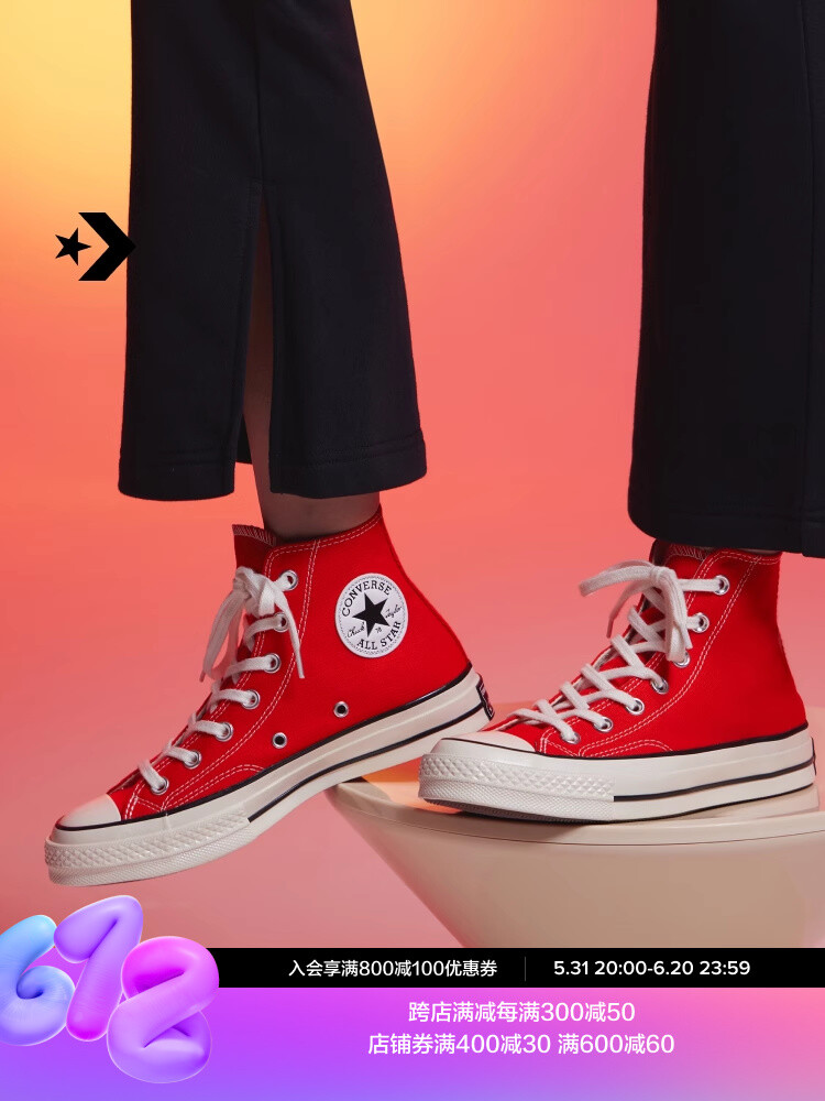 

Кеды высокие Converse, красный