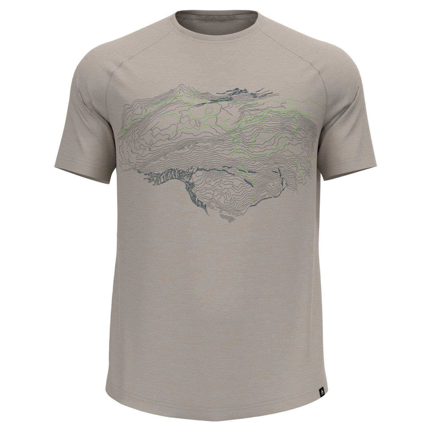 Рубашка из мериноса Odlo Ascent PW 130 Topography Crew Neck S/S, цвет Silver Cloud Melange uney graphic shirt cloud print us size t shirt unisex top casual novelty clothing