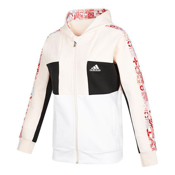 

Куртка (GS) Adidas Colorblock Geometry Pattern Logo Hooded Jacket Boy Girls Pink, розовый