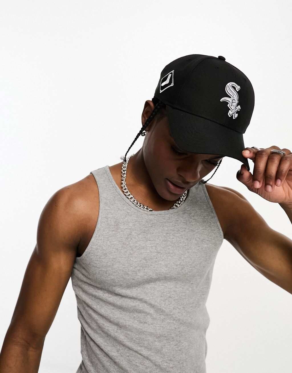

Черная бейсболка 47 Brand Chicago White Sox с вышивкой логотипа и значка