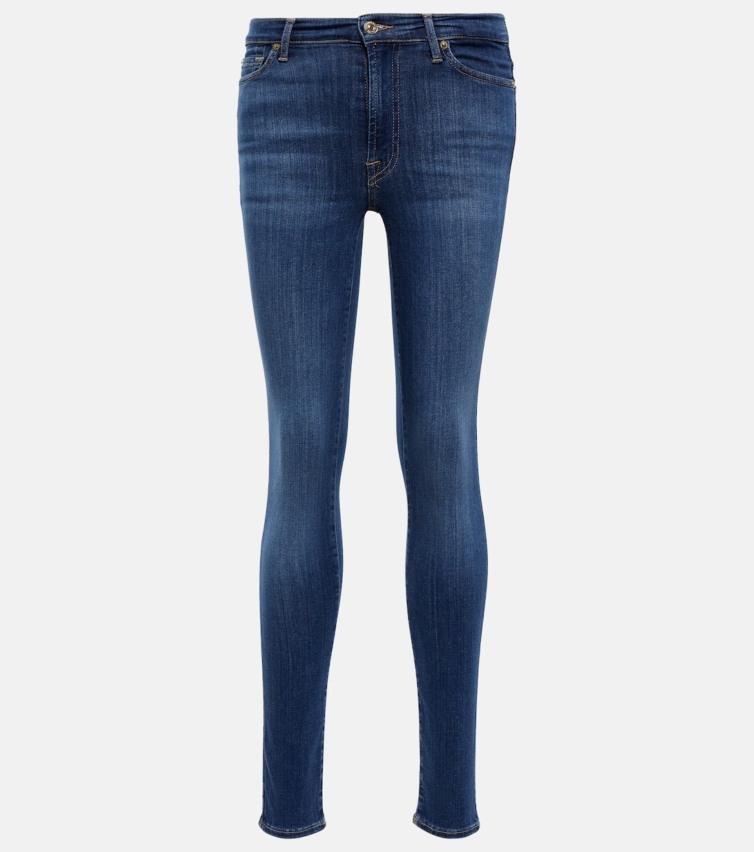 

Джинсы скинни Slim Illusion Luxe с высокой посадкой 7 FOR ALL MANKIND, синий