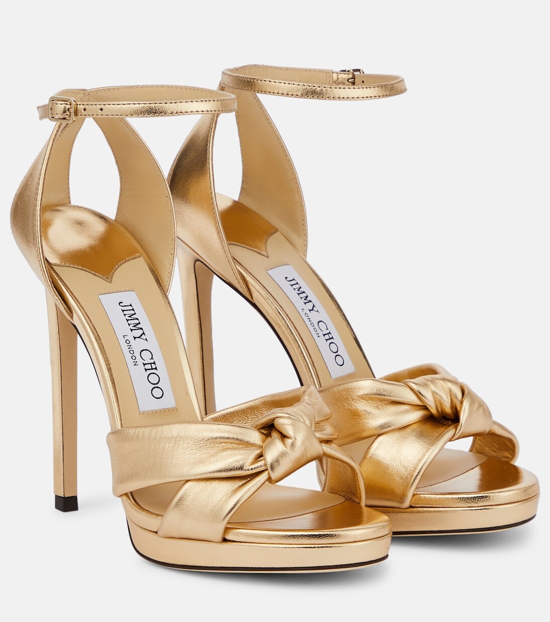 

Кожаные сандалии Rosie 120 Jimmy Choo, золотой
