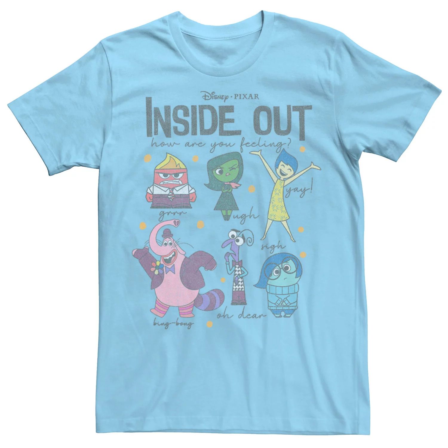 Мужская футболка с короткими рукавами Disney/Pixar Inside Out How Are You Feeling Group Photo Disney / Pixar, светло-синий