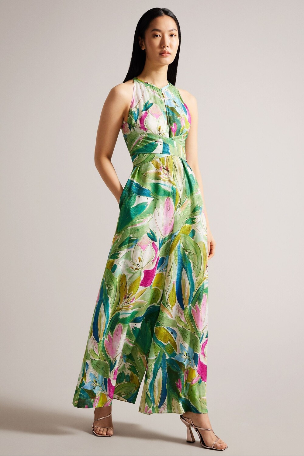 

Зеленый комбинезон с бретельками и топом от Rachily Ted Baker, зеленый