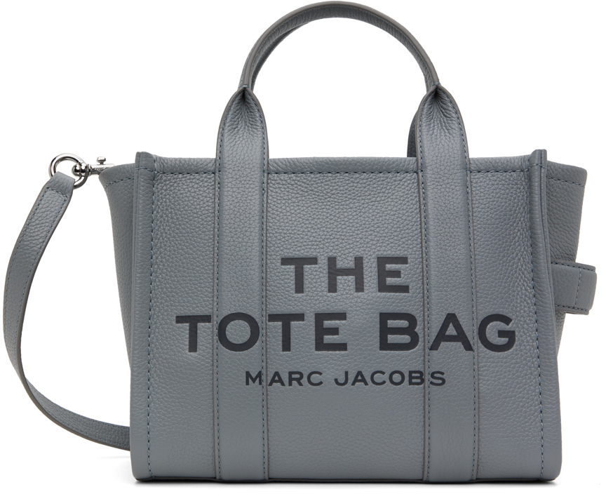 цена Серая сумка-тоут 'The Leather Small Tote Bag' Marc Jacobs