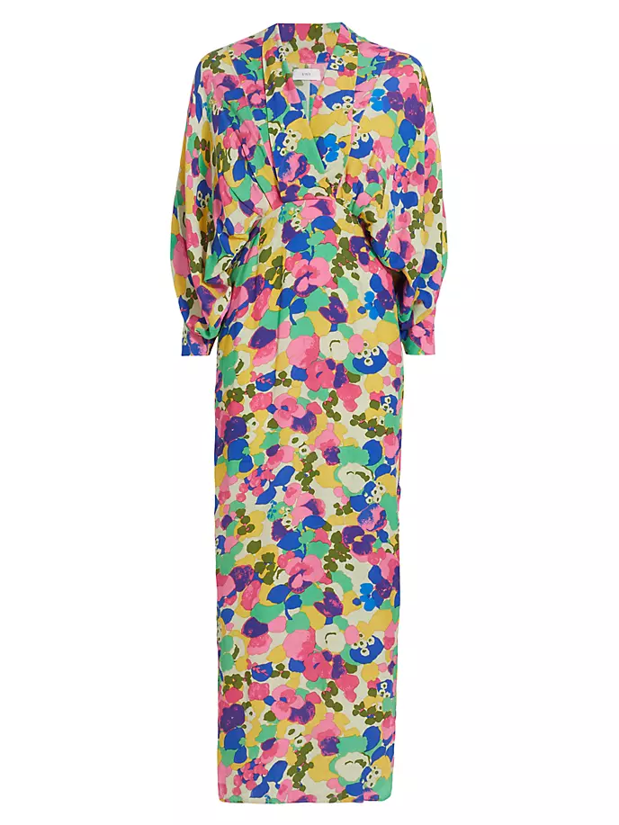 Платье макси с драпированным цветочным принтом Swf, цвет field trip