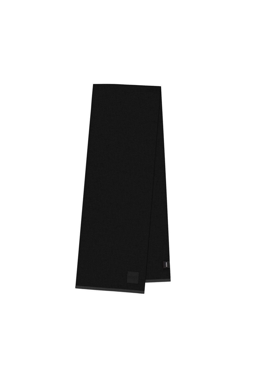 

Мужской шарф - Myiconic Scarf, ребристая вязка, с кашемиром, один размер, однотонный BOSS, цвет Schwarz One Size