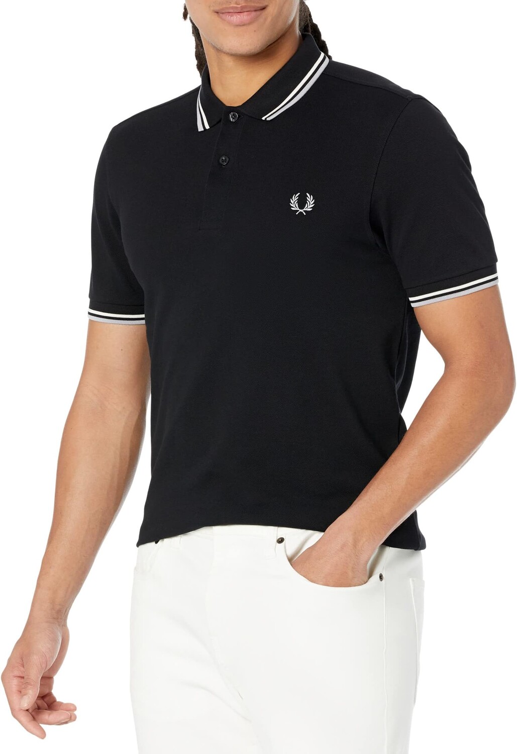 

Рубашка-поло Twin Tipped Fred Perry Shirt Fred Perry, цвет Black/Ecru/Limestone
