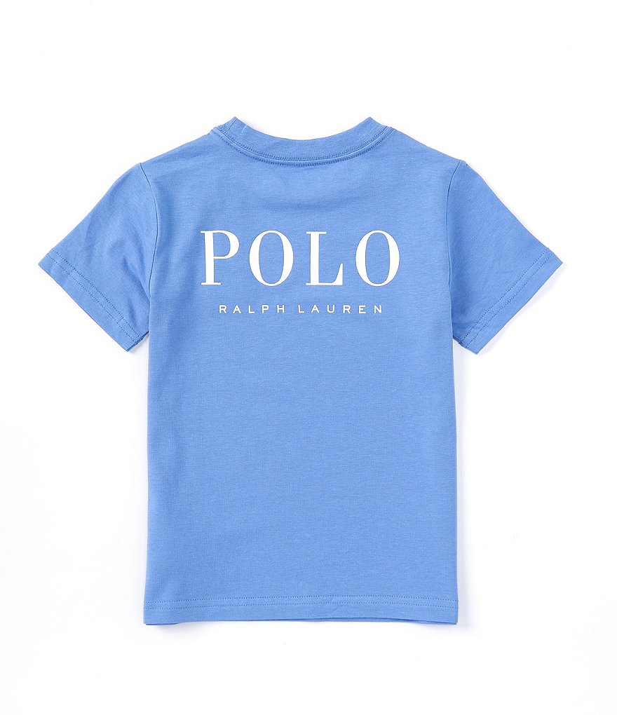 

Трикотажная футболка с короткими рукавами и логотипом Polo Ralph Lauren Little Boys 2T-7, синий