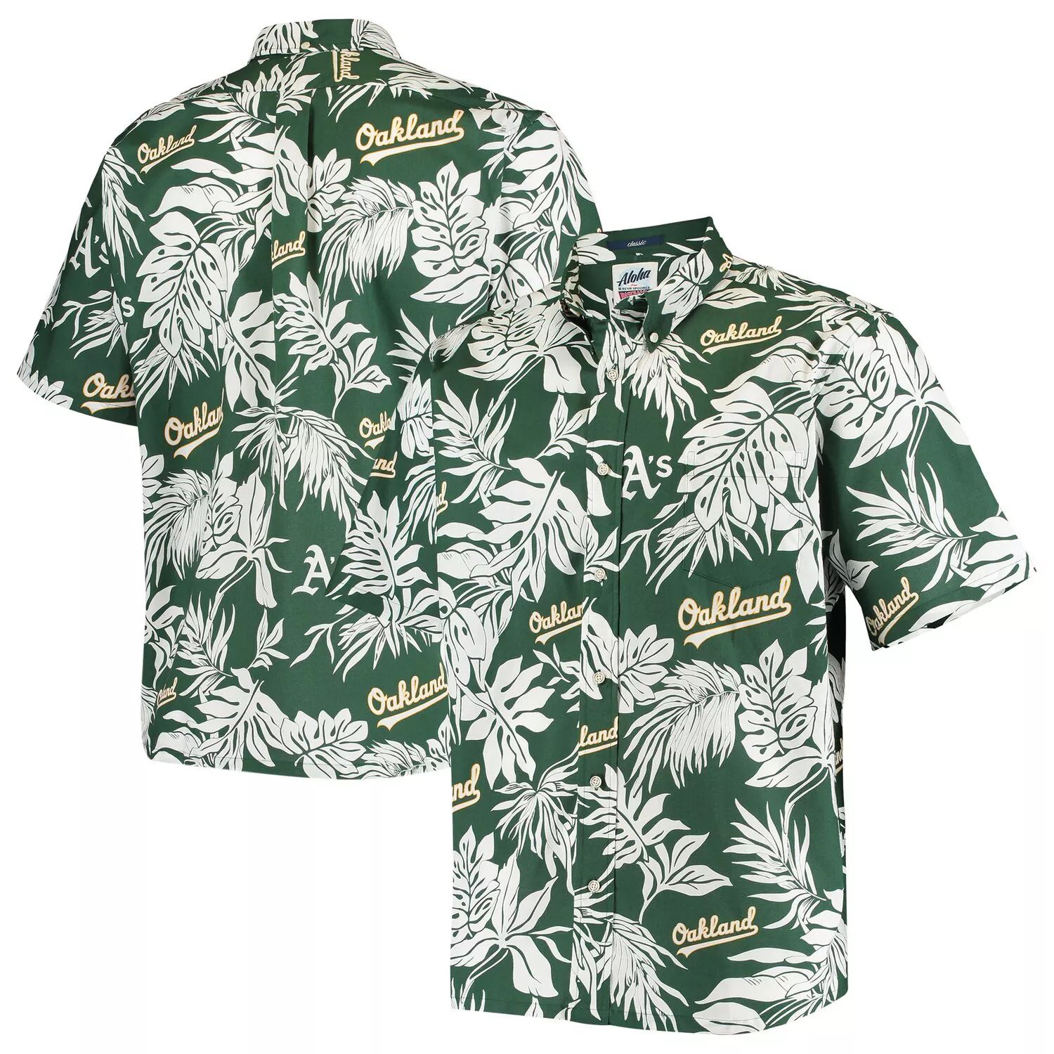 Мужская рубашка на пуговицах Reyn Spooner Green Oakland Athletics Aloha