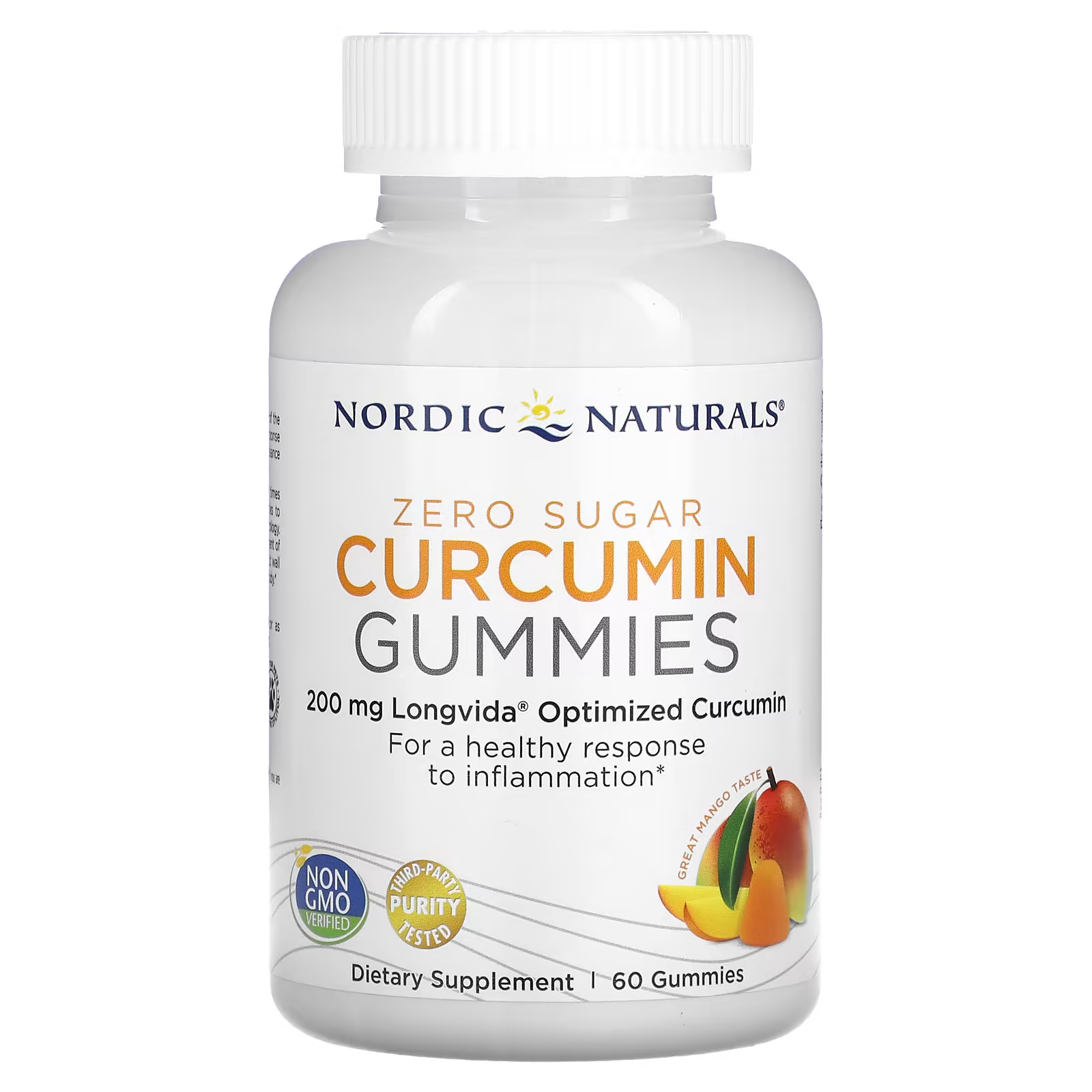 

Конфеты жевательные с куркумином Nordic Naturals Curcumin Gummies 200 мг со вкусом манго, 60 жевательных конфет