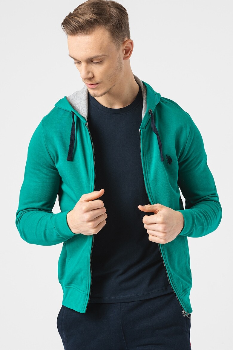 

Толстовка с молнией и логотипом U S Polo Assn , зеленый