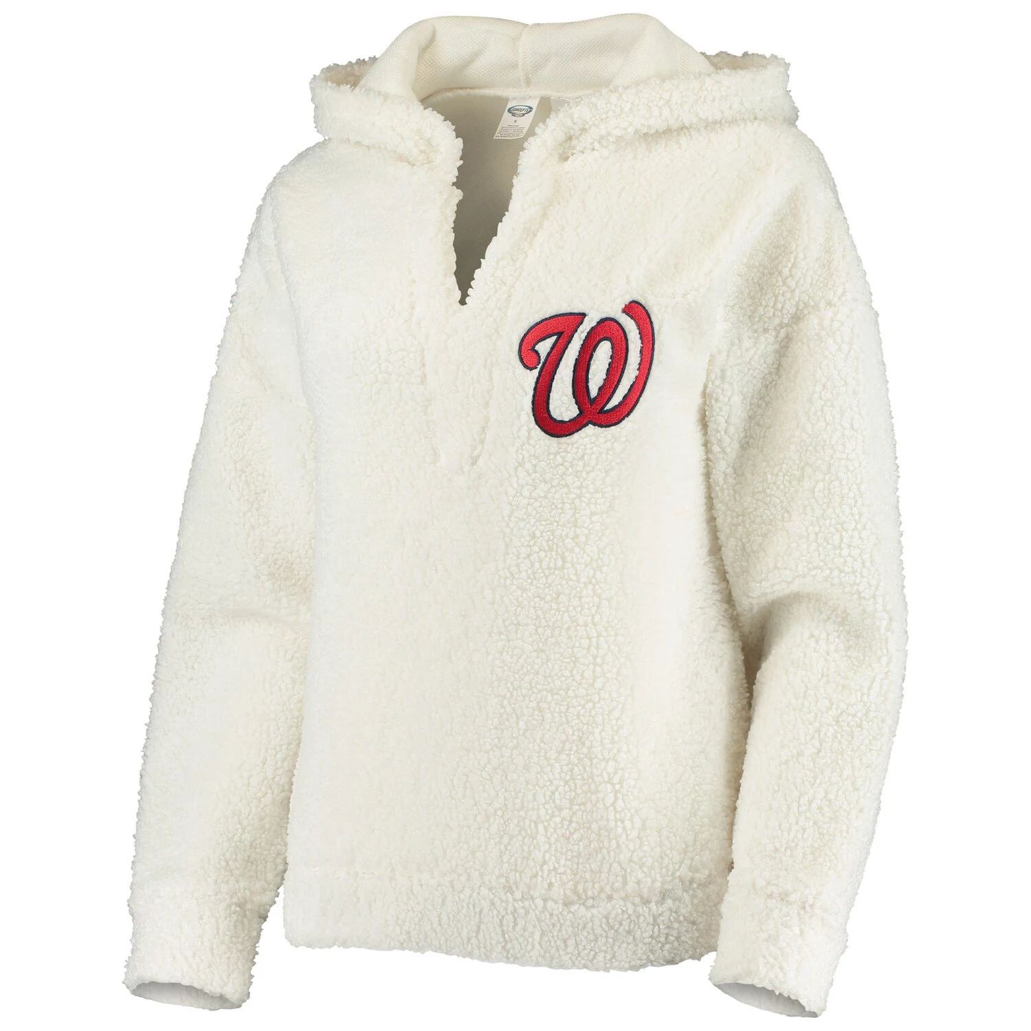 

Женский пушистый пуловер из шерпы с капюшоном и пушистым пуловером Washington Nationals Concepts Sport Cream Washington Nationals