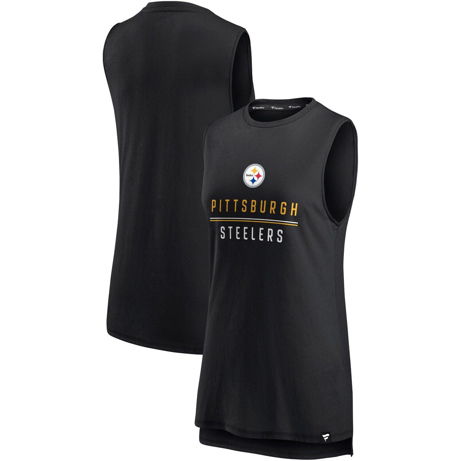 

Черная женская майка Fanatics Pittsburgh Steelers True Contender с логотипом Fanatics