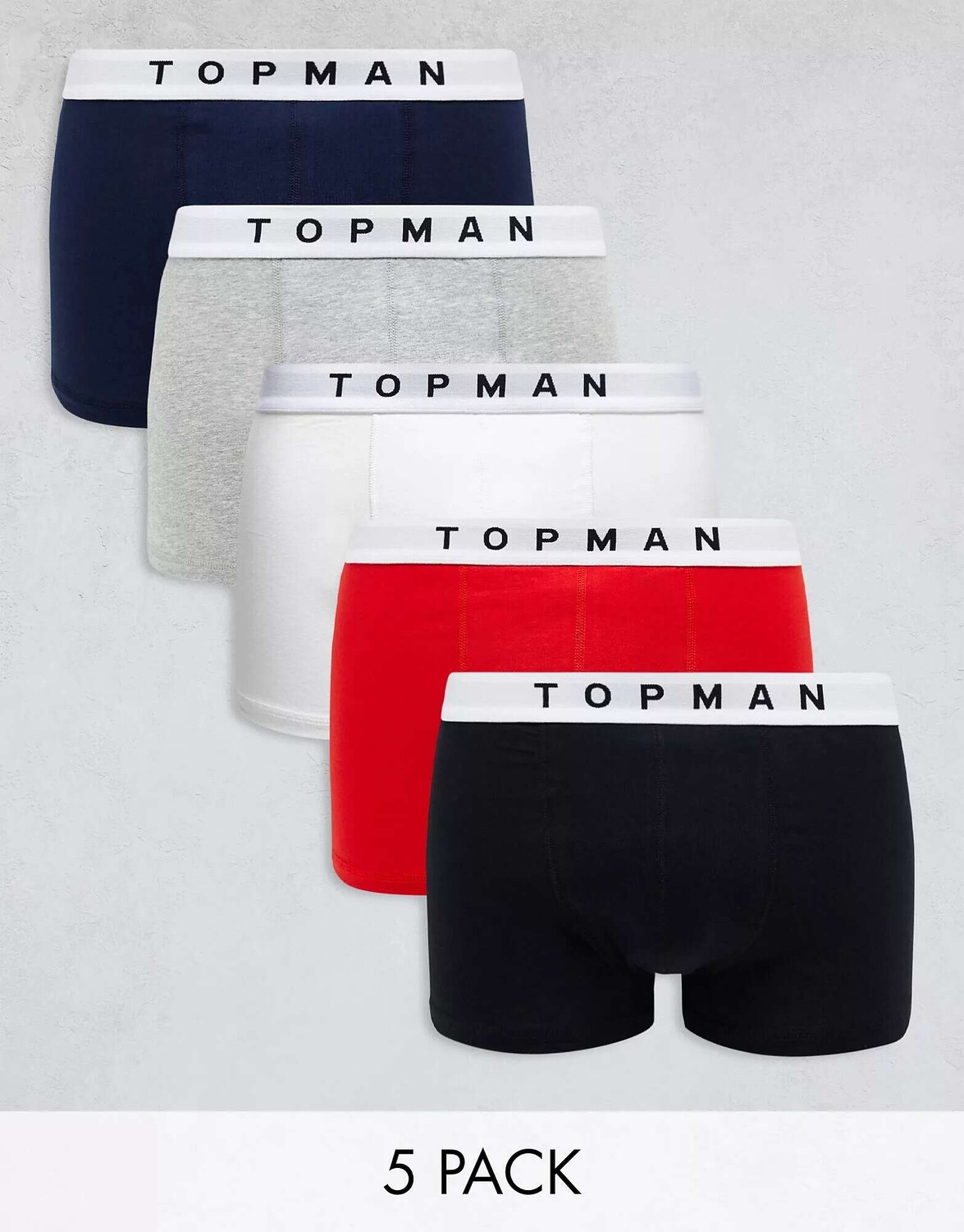 

5 комплектов плавок Topman черного, серого, темно-синего, белого и красного цветов