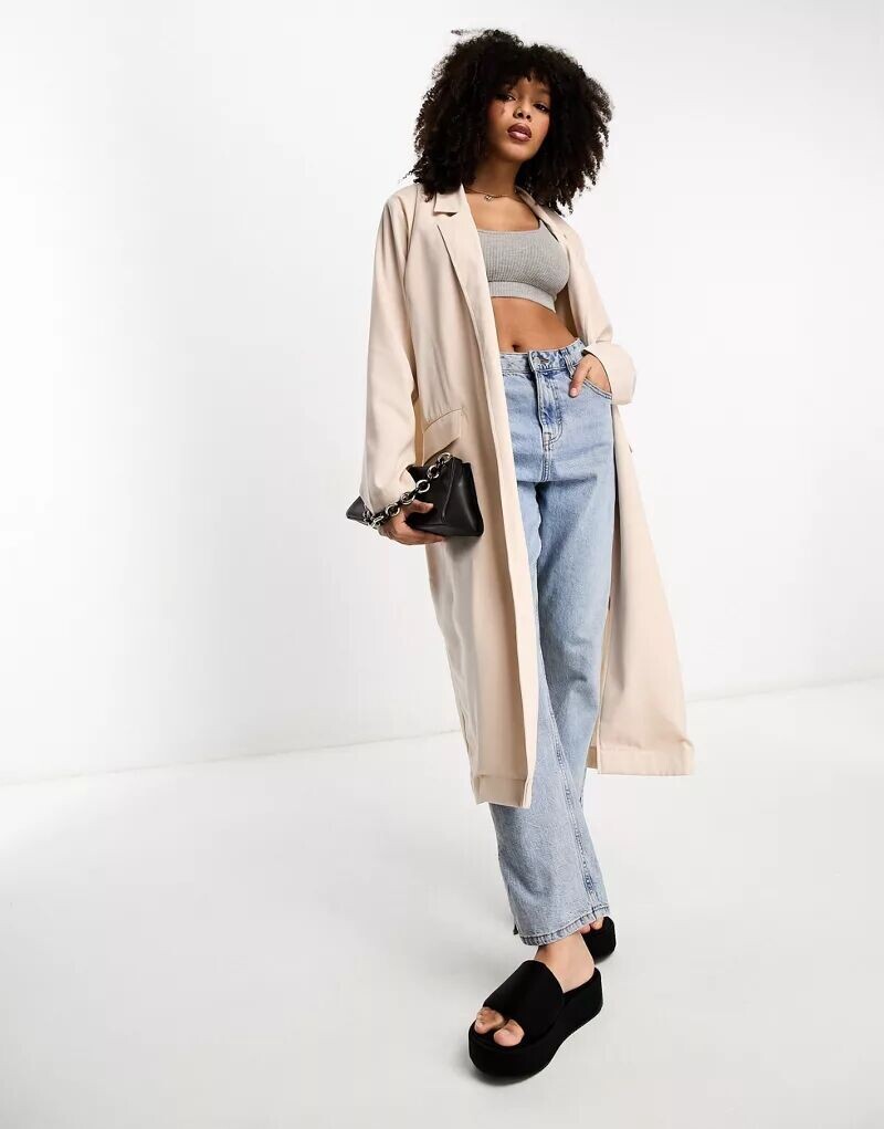 

Мягкое песочное пальто-пылевик ASOS