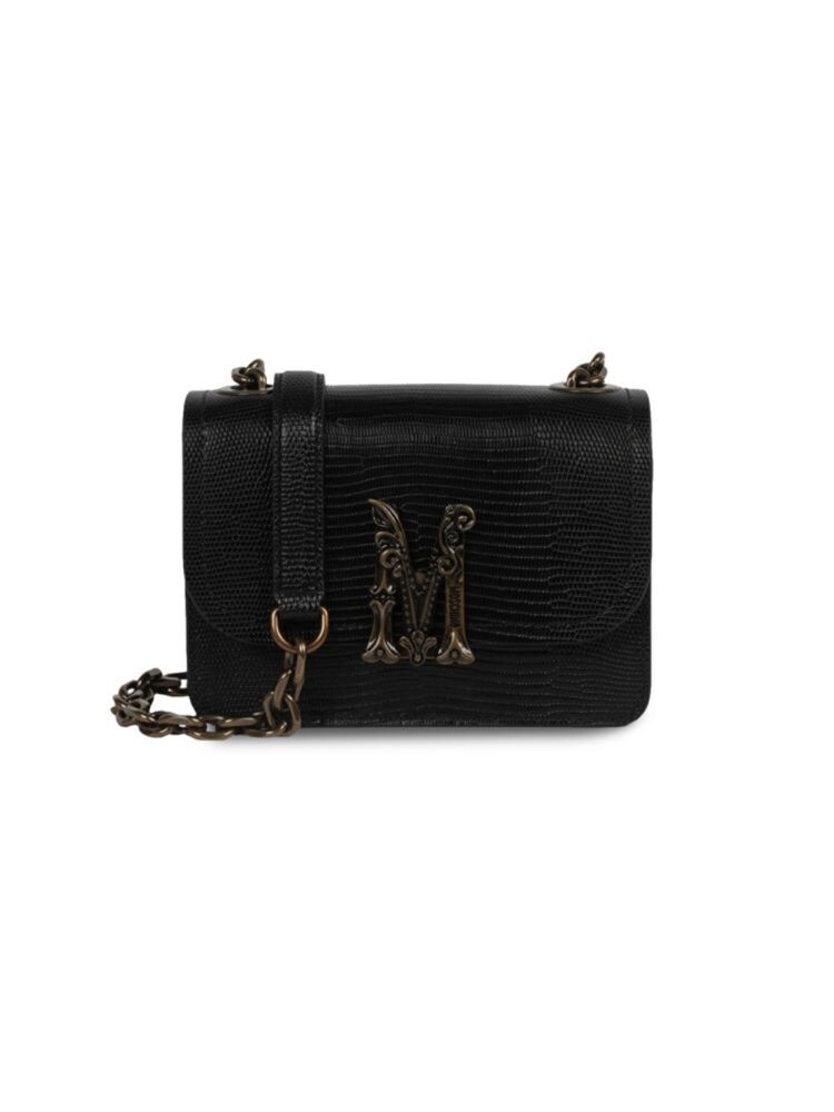 

Кожаная сумка через плечо с логотипом Moschino, черный