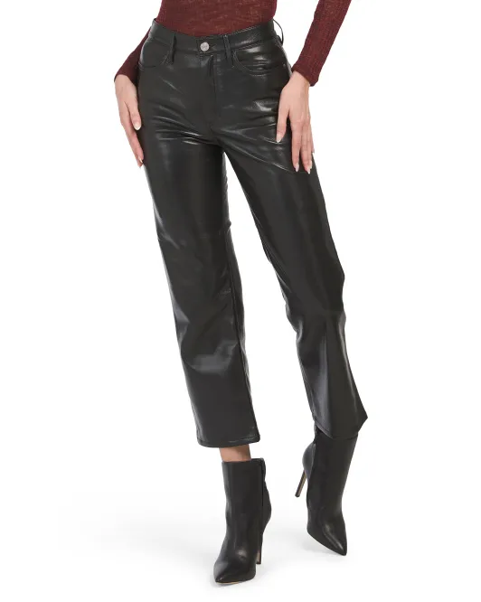 

Укороченные брюки Le Jane из переработанной кожи Frame, цвет Noir