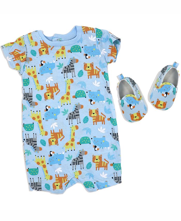 Комбинезон с короткими рукавами и обувь в стиле сафари для маленьких мальчиков, комплект из 2 предметов Lily & Jack, синий