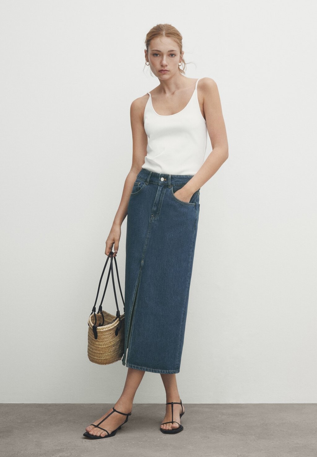 

Юбка-карандаш Massimo Dutti, синий