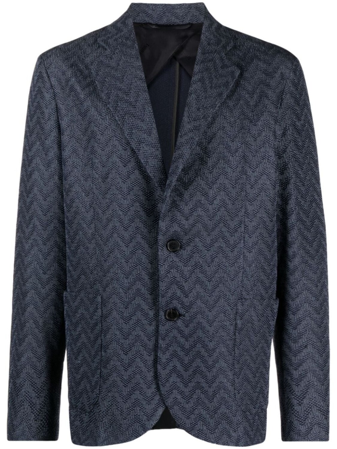 

Missoni однобортный пиджак с узором зигзаг, синий
