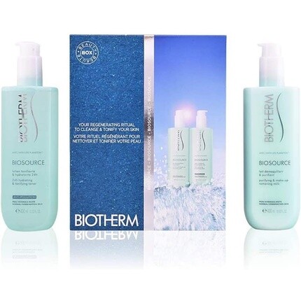

Biosource Duo Очищающее молочко для нормальной кожи и для снятия макияжа, 400 мл, а также увлажняющий и тонизирующий тоник, 400 мл), Biotherm