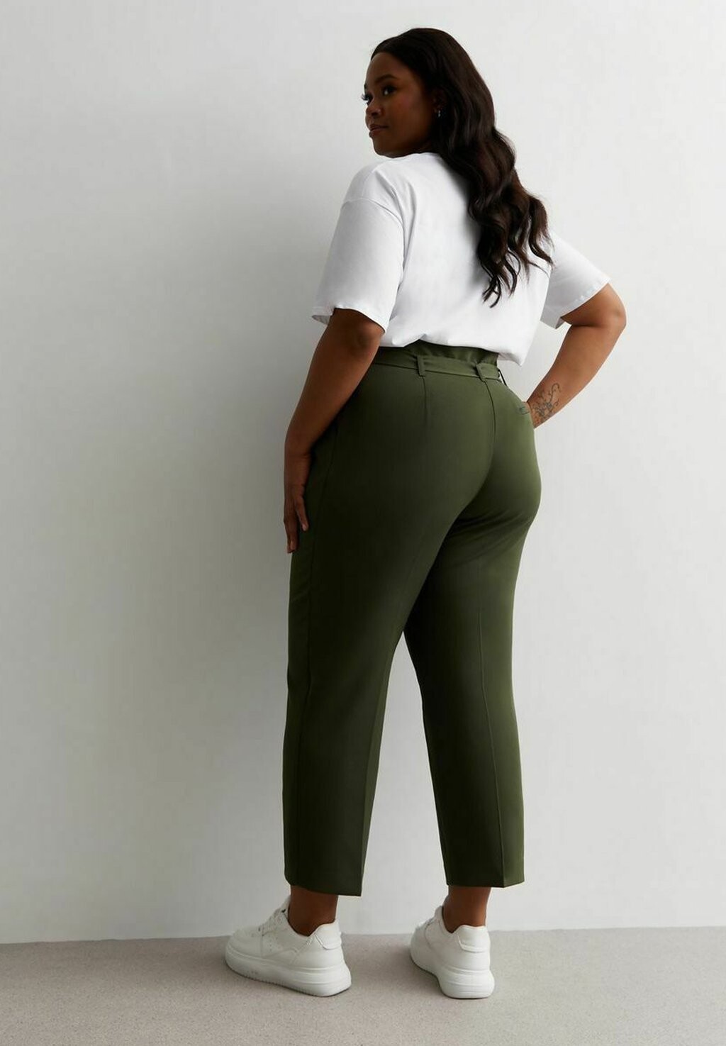

Тканевые брюки CURVES HIGH WAIST PAPER New Look Curves, хаки
