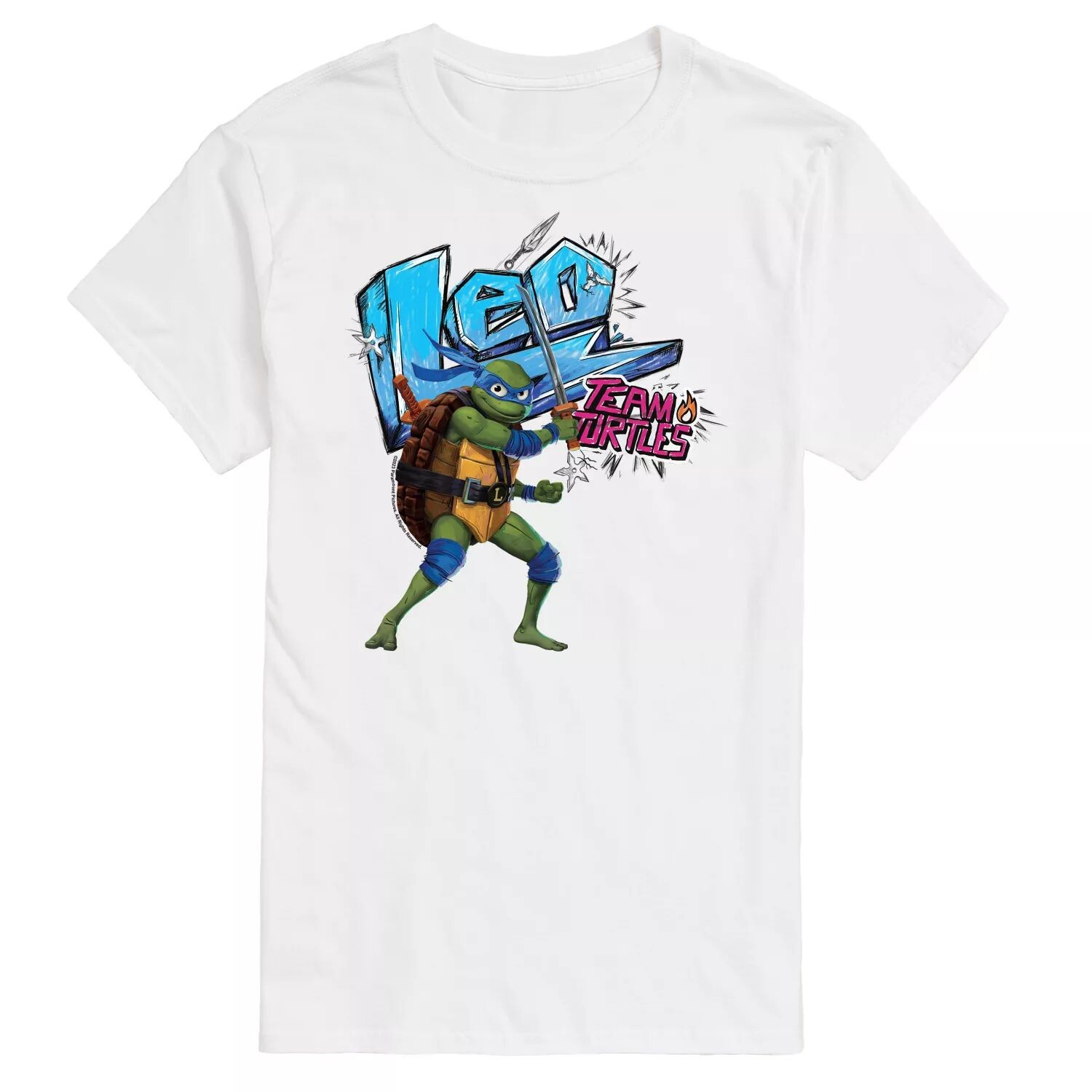 

Футболка Big & Tall TMNT Mutant Mayhem Leo с цветком Лео Nickelodeon, белый