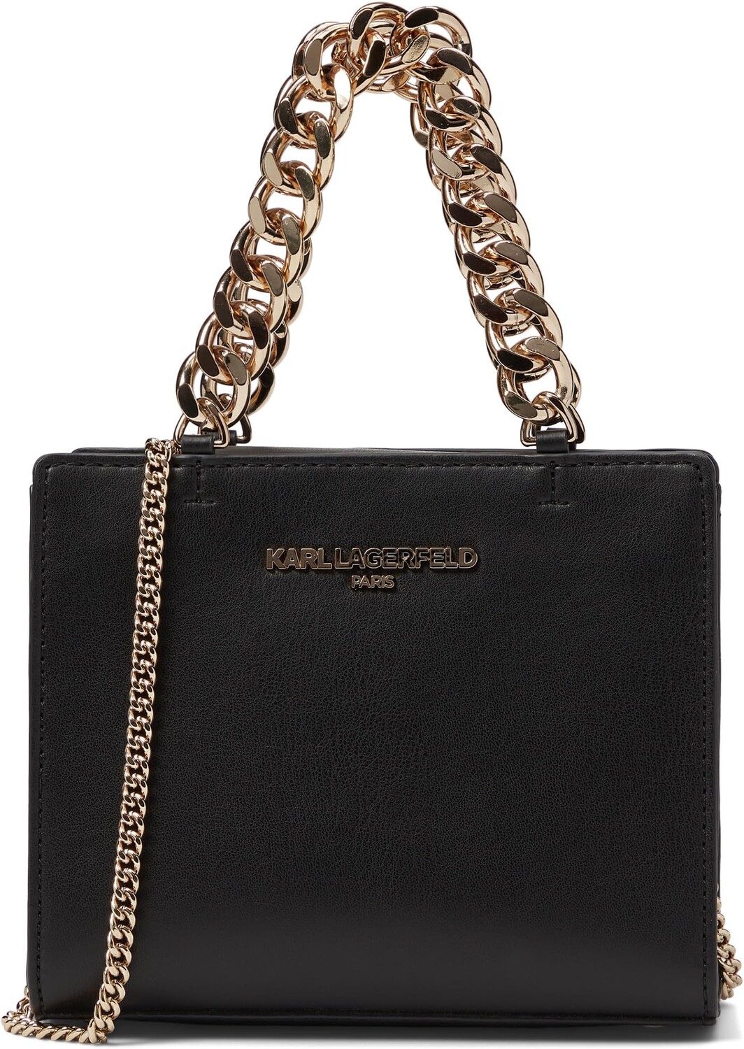 

Сумка Karl Lagerfeld Paris Ikons Mini Satchel, цвет Black/Antique Gold
