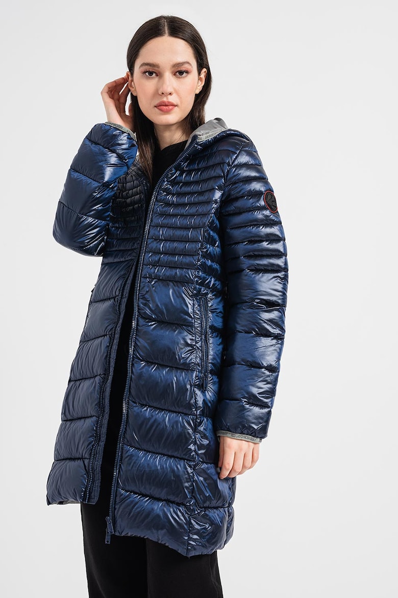 Длинная зимняя стеганая куртка Bodeto Geo Norway, синий