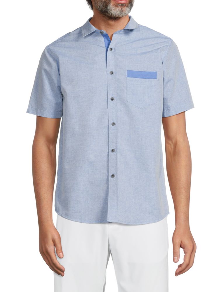 Рубашка на пуговицах с коротким рукавом Distortion, цвет Light Blue