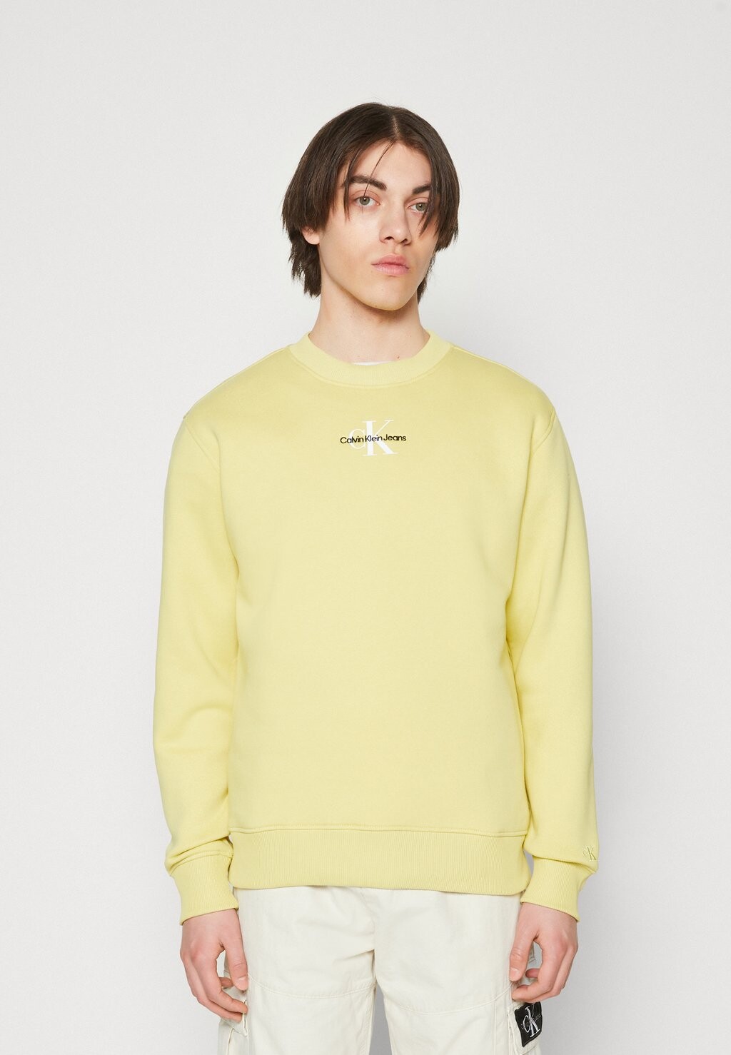 

Толстовка Calvin Klein Jeans Monologo Crew Neck, желтый/бежевый