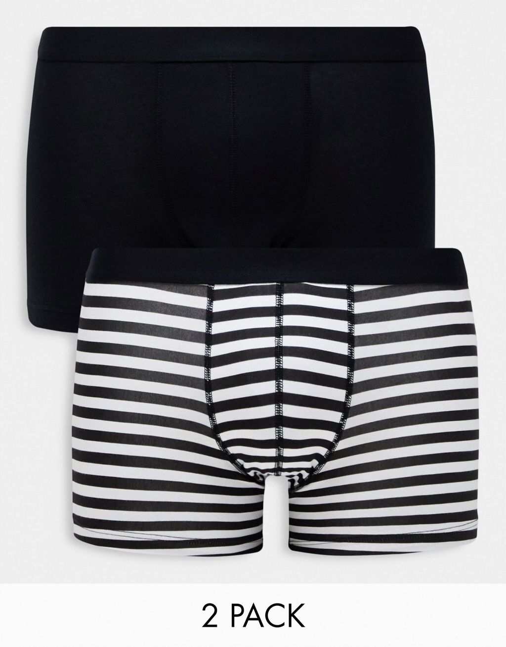 

Комплект из двух трикотажных плавок в черную полоску ASOS DESIGN