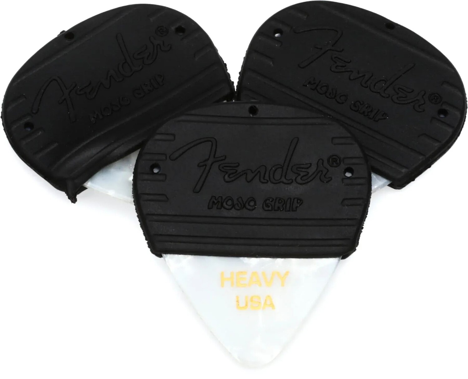 

Медиаторы для гитары Fender Mojo Grip Celluloid Heavy White Moto, 3 шт.