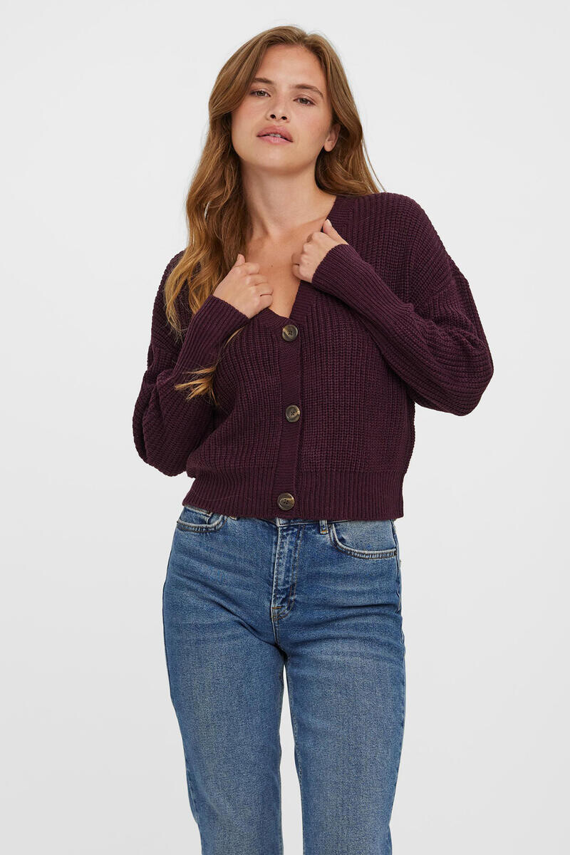 

Жакет холодной вязки с длинными рукавами Vero Moda, темно-красный