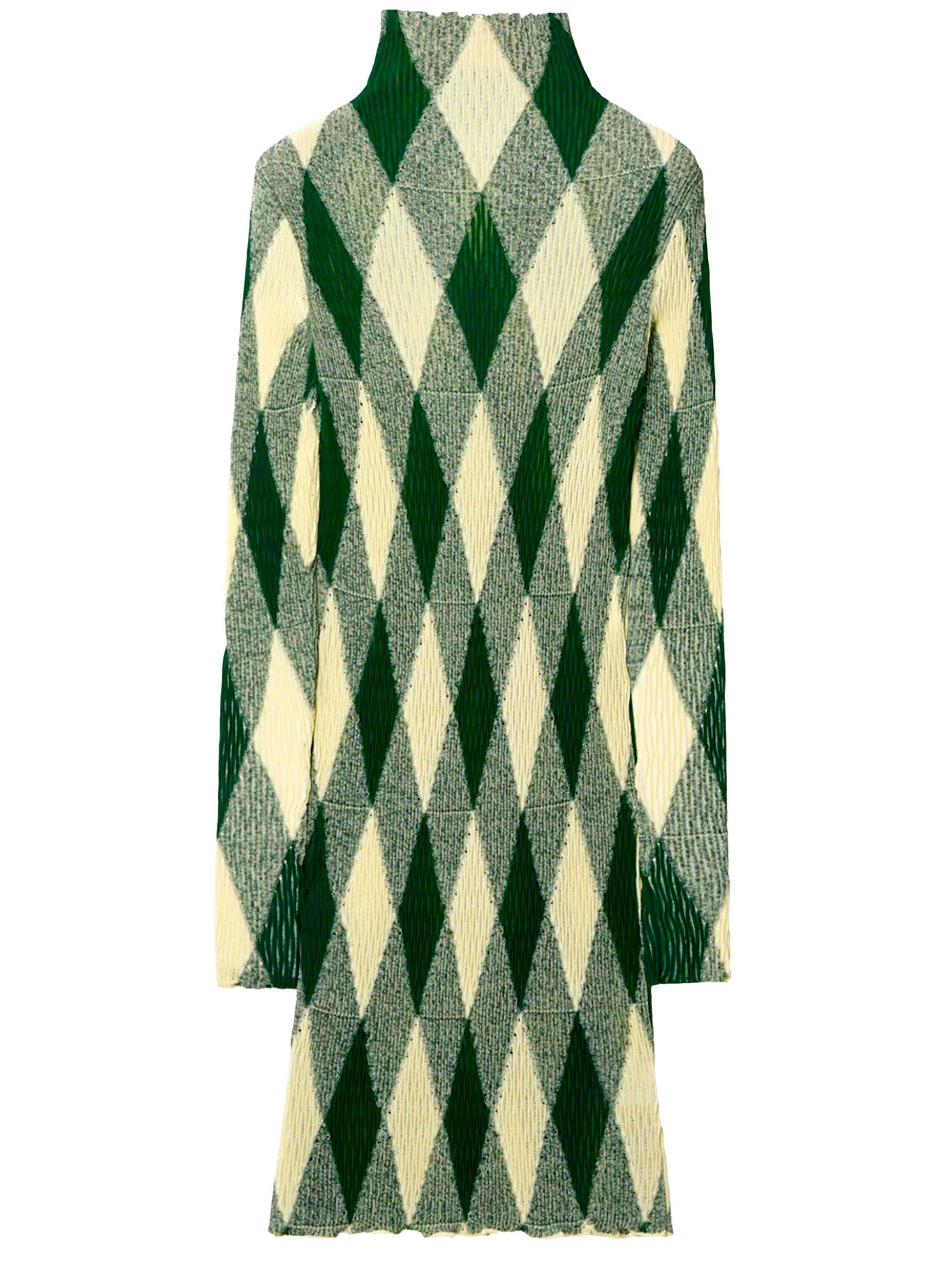 Платье Burberry Argyle motif, зеленый платье из хлопка с декоративным воротником