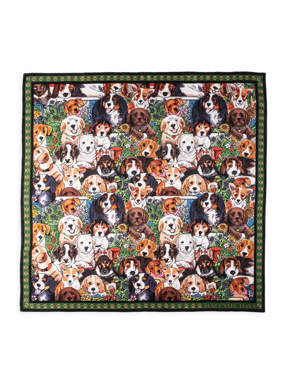 

Шелковый шарф Dogs Leave Paw Prints Halcyon Days, разноцветный