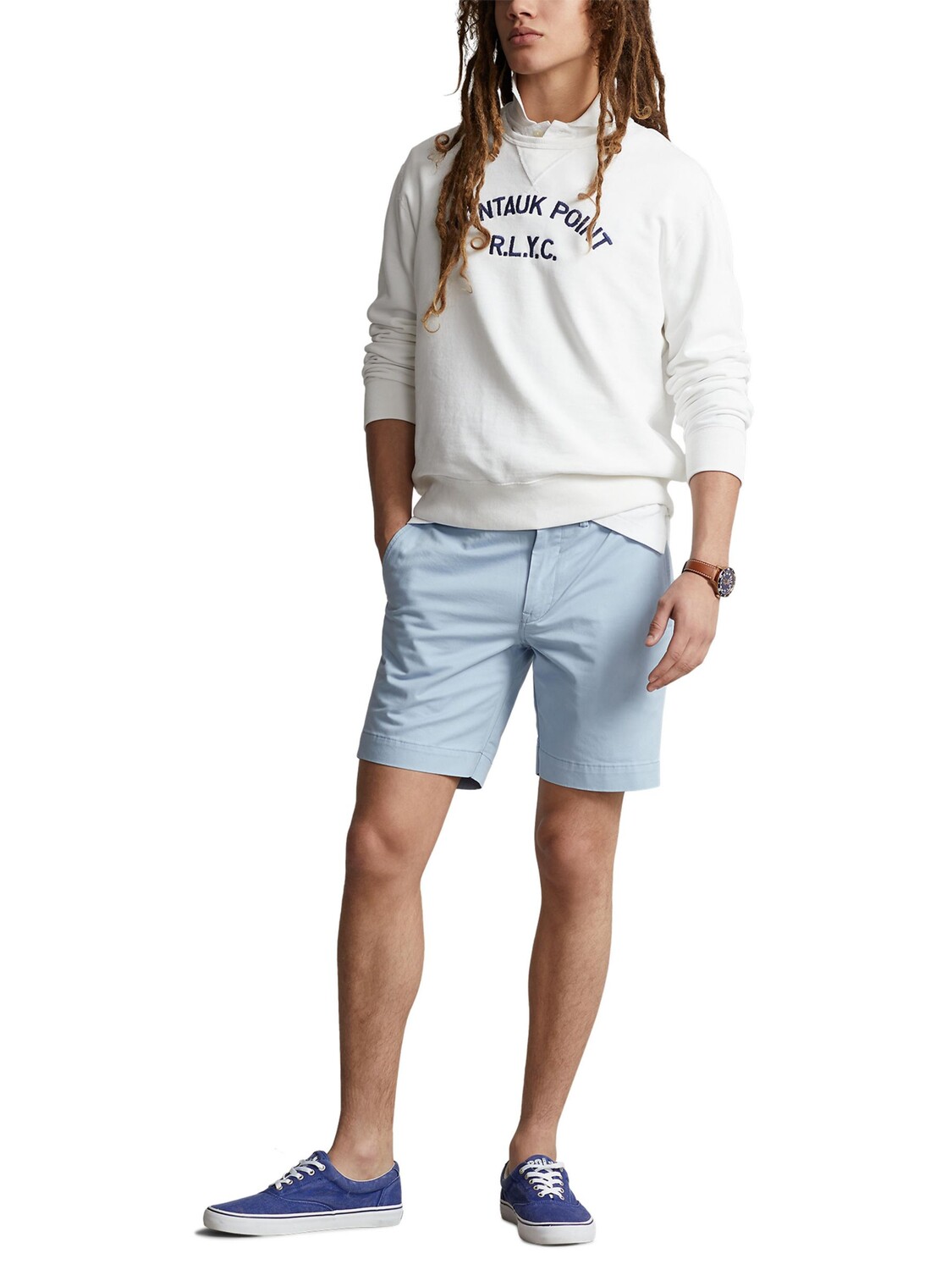 

Шорты чинос прямого кроя Polo Ralph Lauren, синие